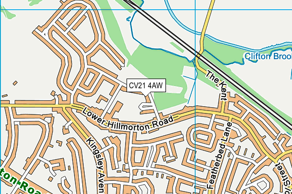 CV21 4AW map - OS VectorMap District (Ordnance Survey)
