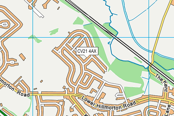 CV21 4AX map - OS VectorMap District (Ordnance Survey)