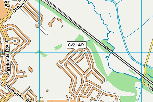 CV21 4AY map - OS VectorMap District (Ordnance Survey)