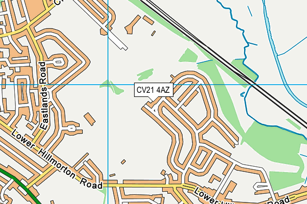 CV21 4AZ map - OS VectorMap District (Ordnance Survey)