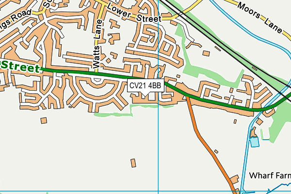 CV21 4BB map - OS VectorMap District (Ordnance Survey)