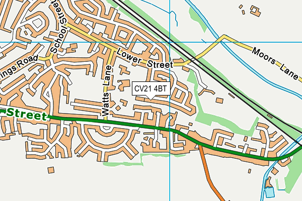 CV21 4BT map - OS VectorMap District (Ordnance Survey)