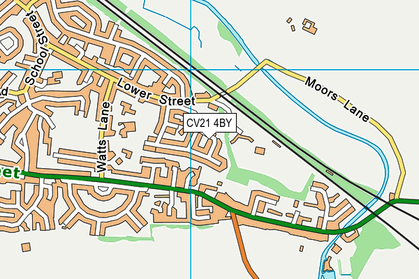 CV21 4BY map - OS VectorMap District (Ordnance Survey)