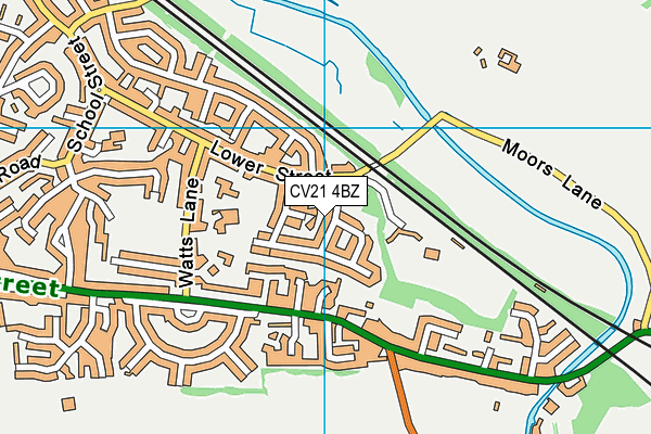 CV21 4BZ map - OS VectorMap District (Ordnance Survey)