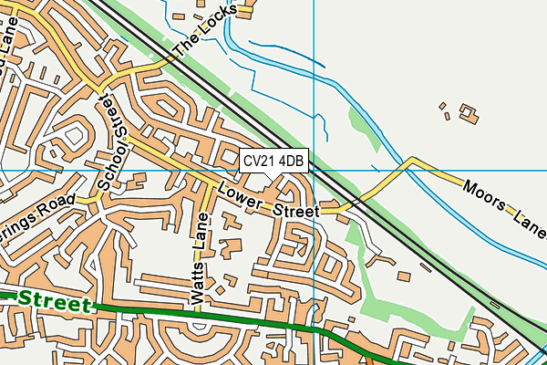 CV21 4DB map - OS VectorMap District (Ordnance Survey)