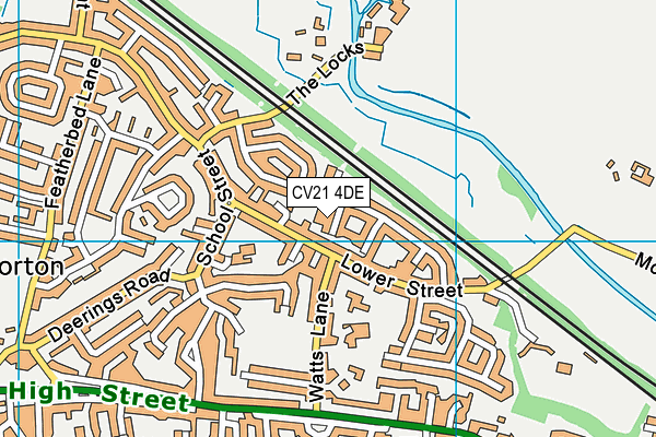 CV21 4DE map - OS VectorMap District (Ordnance Survey)