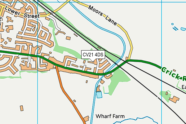 CV21 4DS map - OS VectorMap District (Ordnance Survey)