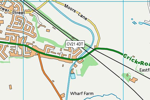 CV21 4DT map - OS VectorMap District (Ordnance Survey)