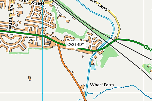 CV21 4DY map - OS VectorMap District (Ordnance Survey)
