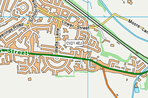 CV21 4EJ map - OS VectorMap District (Ordnance Survey)