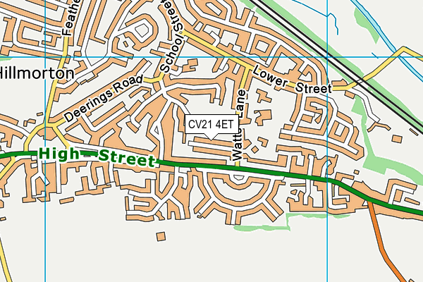 CV21 4ET map - OS VectorMap District (Ordnance Survey)