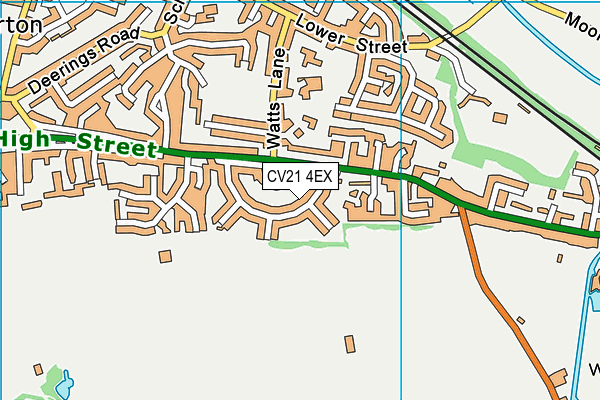 CV21 4EX map - OS VectorMap District (Ordnance Survey)