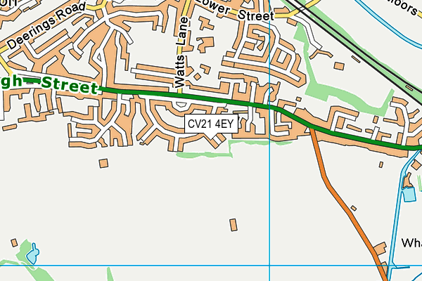 CV21 4EY map - OS VectorMap District (Ordnance Survey)