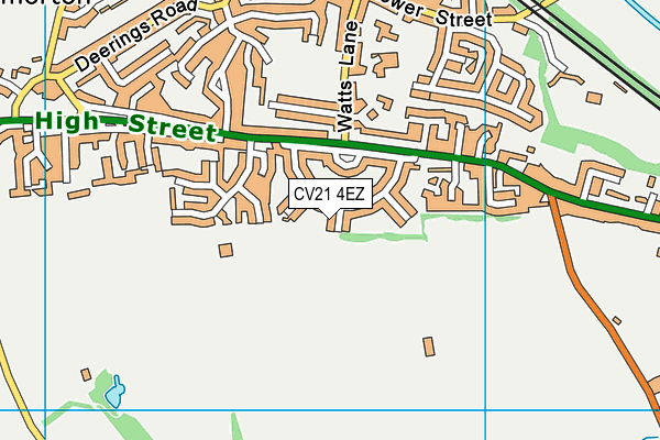 CV21 4EZ map - OS VectorMap District (Ordnance Survey)