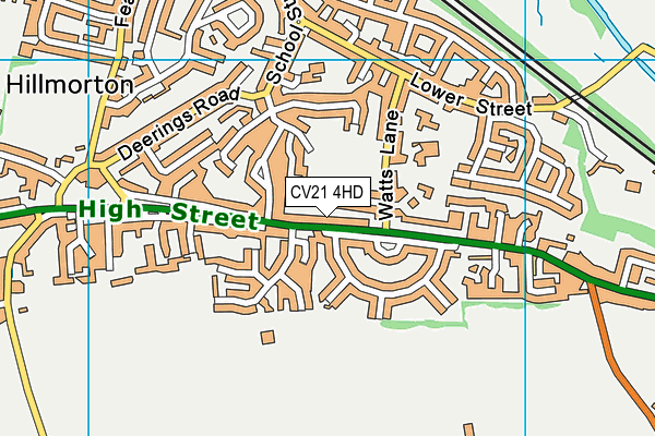 CV21 4HD map - OS VectorMap District (Ordnance Survey)