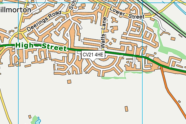 CV21 4HE map - OS VectorMap District (Ordnance Survey)