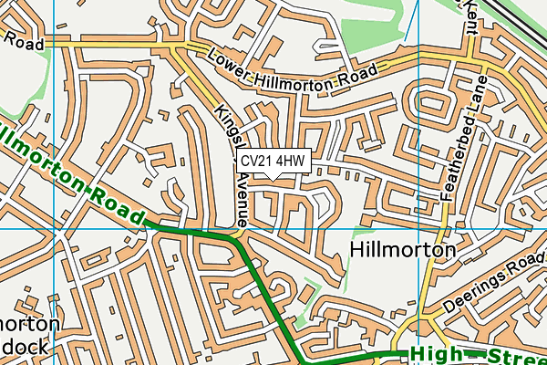 CV21 4HW map - OS VectorMap District (Ordnance Survey)