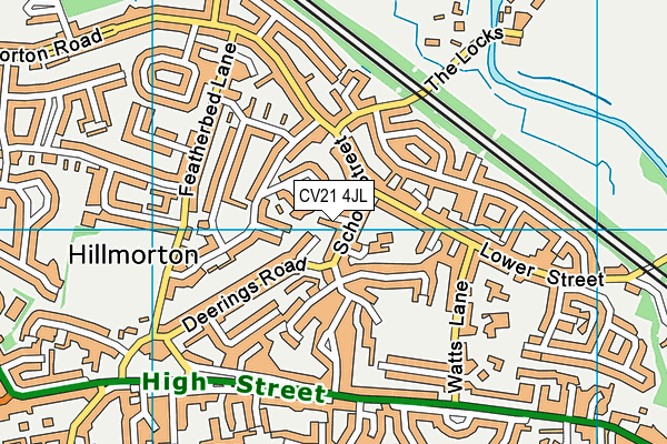 CV21 4JL map - OS VectorMap District (Ordnance Survey)