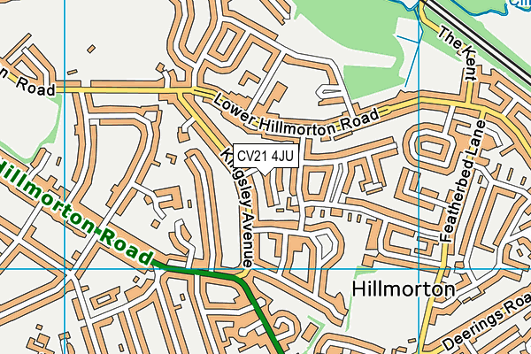 CV21 4JU map - OS VectorMap District (Ordnance Survey)