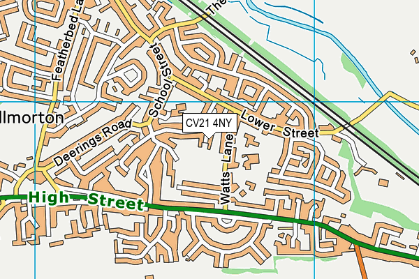 CV21 4NY map - OS VectorMap District (Ordnance Survey)
