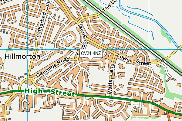 CV21 4NZ map - OS VectorMap District (Ordnance Survey)