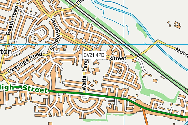 CV21 4PD map - OS VectorMap District (Ordnance Survey)