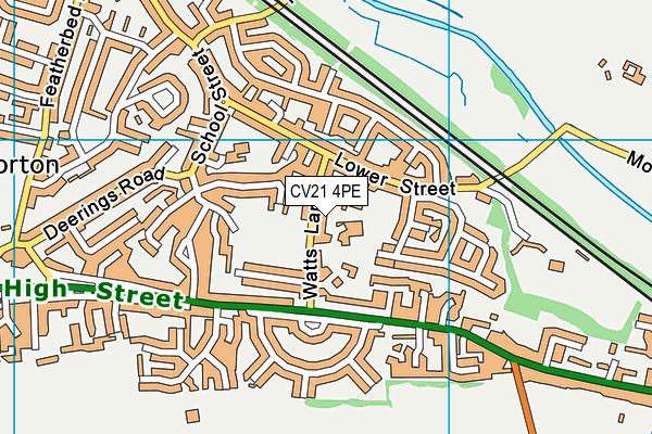 CV21 4PE map - OS VectorMap District (Ordnance Survey)