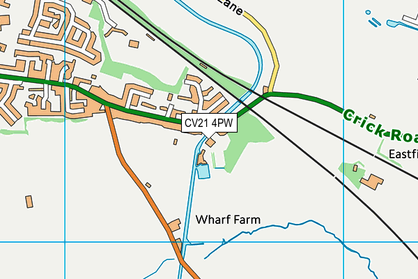 CV21 4PW map - OS VectorMap District (Ordnance Survey)