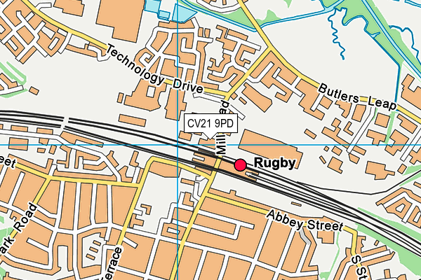 CV21 9PD map - OS VectorMap District (Ordnance Survey)