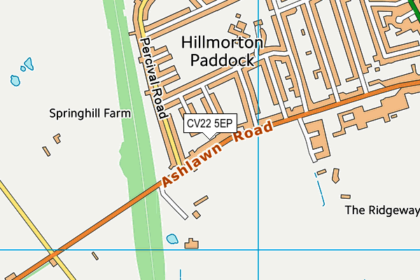 Ashlawn Road Recreation Ground map (CV22 5EP) - OS VectorMap District (Ordnance Survey)