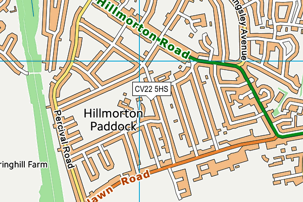 Paddox Primary School map (CV22 5HS) - OS VectorMap District (Ordnance Survey)