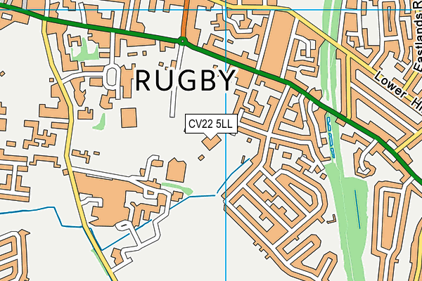 Rugby Thornfield Indoor Bowls Club map (CV22 5LL) - OS VectorMap District (Ordnance Survey)