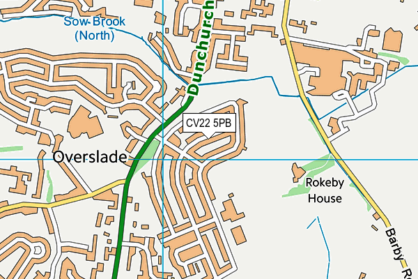 CV22 5PB map - OS VectorMap District (Ordnance Survey)