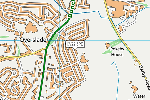 Rugby Free Secondary School map (CV22 5PE) - OS VectorMap District (Ordnance Survey)