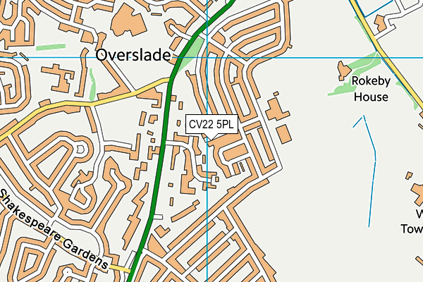 CV22 5PL map - OS VectorMap District (Ordnance Survey)