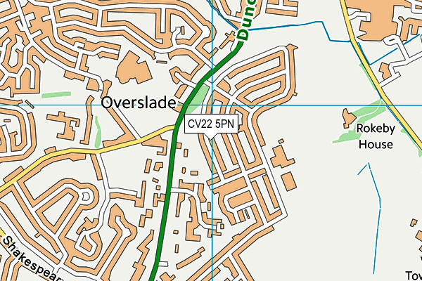 CV22 5PN map - OS VectorMap District (Ordnance Survey)