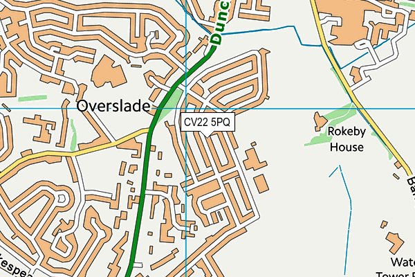 CV22 5PQ map - OS VectorMap District (Ordnance Survey)