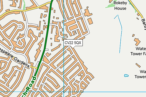 CV22 5QX map - OS VectorMap District (Ordnance Survey)