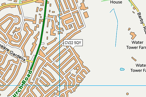 CV22 5QY map - OS VectorMap District (Ordnance Survey)