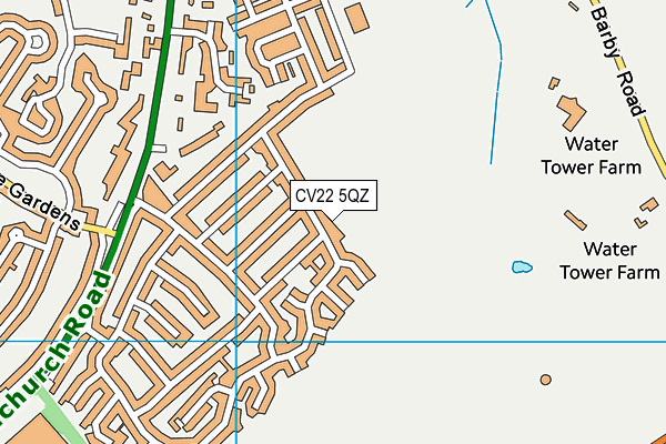 CV22 5QZ map - OS VectorMap District (Ordnance Survey)