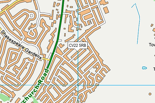 CV22 5RB map - OS VectorMap District (Ordnance Survey)