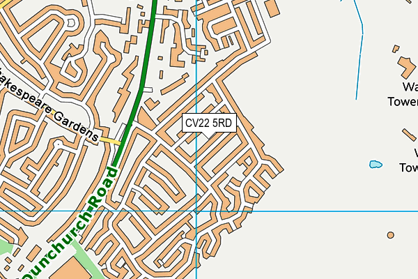CV22 5RD map - OS VectorMap District (Ordnance Survey)
