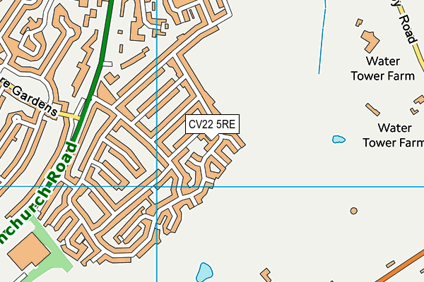 CV22 5RE map - OS VectorMap District (Ordnance Survey)