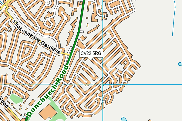 CV22 5RG map - OS VectorMap District (Ordnance Survey)