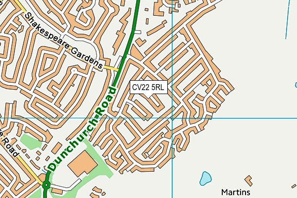 CV22 5RL map - OS VectorMap District (Ordnance Survey)