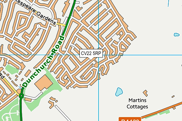CV22 5RP map - OS VectorMap District (Ordnance Survey)
