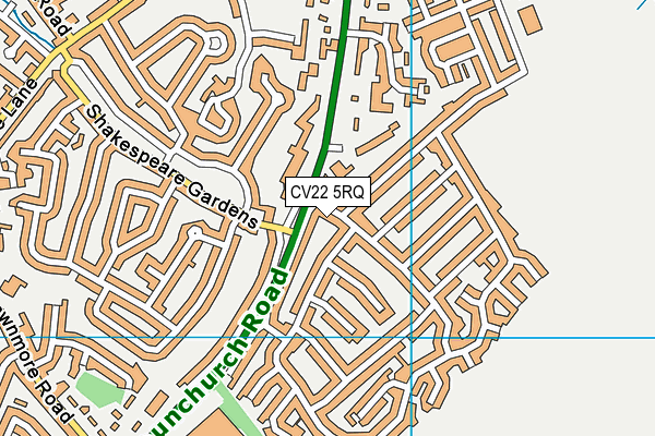 CV22 5RQ map - OS VectorMap District (Ordnance Survey)