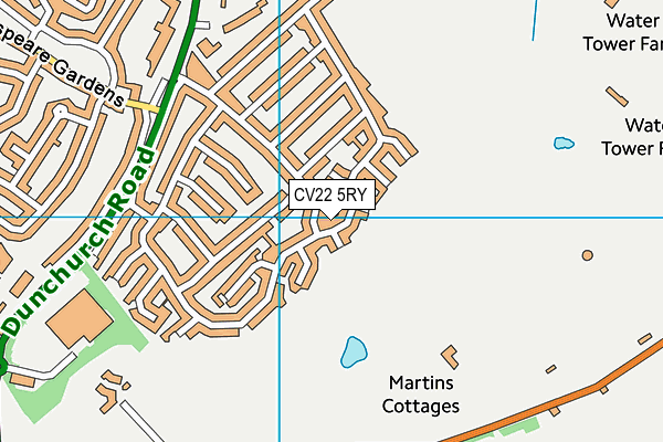 CV22 5RY map - OS VectorMap District (Ordnance Survey)