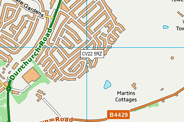 CV22 5RZ map - OS VectorMap District (Ordnance Survey)