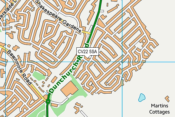 CV22 5SA map - OS VectorMap District (Ordnance Survey)
